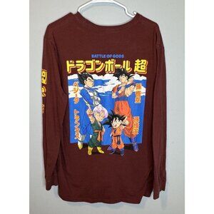 Dragon Ball Z Long Sleeve Shirt Maroon Red  Battle Of Gods Goku Vegeta Large